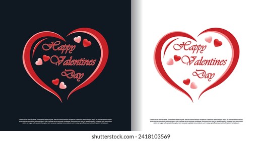 Valentinstag-Logo mit kreativem Konzept, Premium-Vektorgrafik