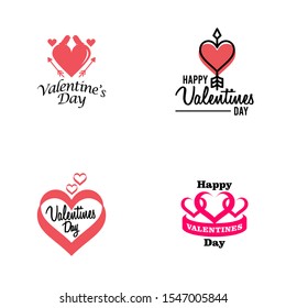 Valentines Day Logo Design Vector