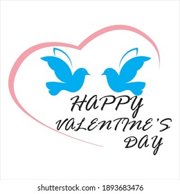 Valentines Day Logo Design Vector illustration template