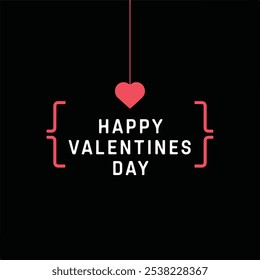 valentines day logo on black background