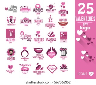 Valentine's day logo set