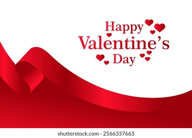 Valentine's day long ribbon vector