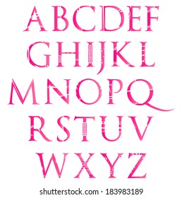 Valentines Day Love Alphabet Set Concept Vector