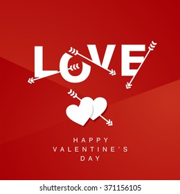 Valentine's Day Love arrows logotype red background