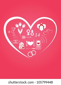Valentine's Day Love background with big Hearts