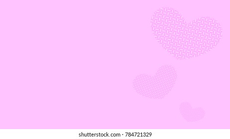 Valentine's Day Love background. Hearts on a rose background. Empty space for your text. Illustration for your business.