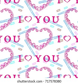 Valentine's Day, love Background texture.  Endless abstract pattern.