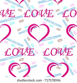 Valentine's Day, love Background texture.  Endless abstract pattern.