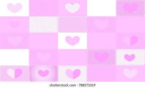 Valentine's Day Love backgroundm, greeting card or invitation templates. Many different colorful hearts in shapes. Empty space for your text. Illustration for your business.