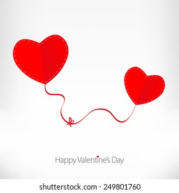 Valentines day love card with heart sign