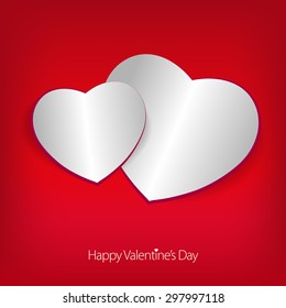Valentines day love card with heart sign
