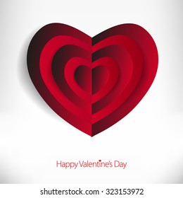 Valentines day love card with heart sign