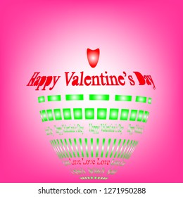 valentine's day love card pink