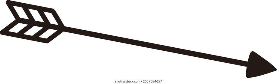 Valentine's Day Love Cupid Arrow silhouette.
Transparent background.
