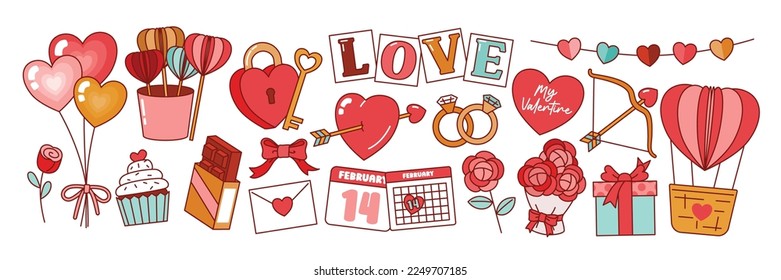 Valentine's Day And Love Element Decoration, Vector, Illustration