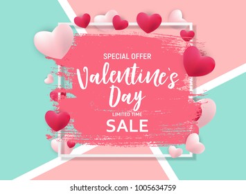 Valentine's Day Love and Feelings Sale Background Design. Vector illustration EPS10