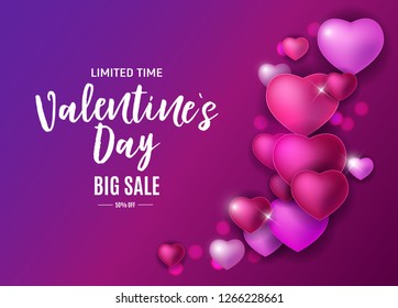 Valentine's Day Love and Feelings Sale Background Design. Vector illustration EPS10