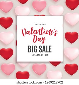 Valentine's Day Love and Feelings Sale Background Design. Vector illustration EPS10