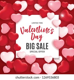 Valentine's Day Love and Feelings Sale Background Design. Vector illustration EPS10