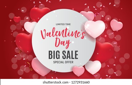 Valentine's Day Love and Feelings Sale Background Design. Vector illustration EPS10