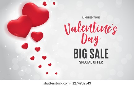 Valentine's Day Love and Feelings Sale Background Design. Vector illustration EPS10