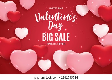 Valentine's Day Love and Feelings Sale Background Design. Vector illustration EPS10