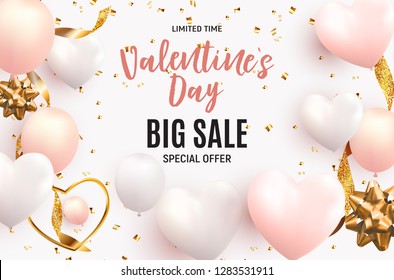 Valentine's Day Love and Feelings Sale Background Design. Vector illustration EPS10