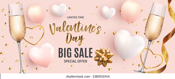 Valentine's Day Love and Feelings Sale Background Design. Vector illustration EPS10