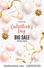 Valentine's Day Love and Feelings Sale Background Design. Vector illustration EPS10