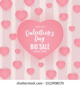 Valentine's Day Love and Feelings Sale Background Design. Vector illustration EPS10