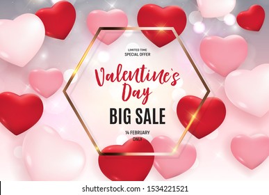 Valentine's Day Love and Feelings Sale Background Design. Vector illustration EPS10