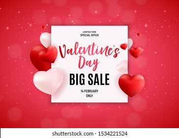 Valentine's Day Love and Feelings Sale Background Design. Vector illustration EPS10