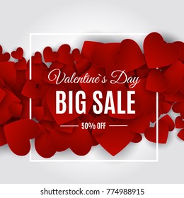 Valentine's Day Love and Feelings Sale Background Design. Vector illustration EPS10