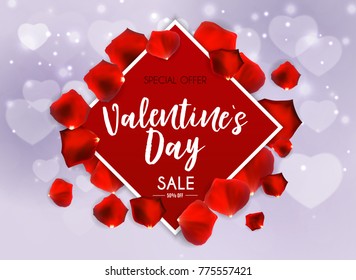 Valentine's Day Love and Feelings Sale Background Design. Vector illustration EPS10