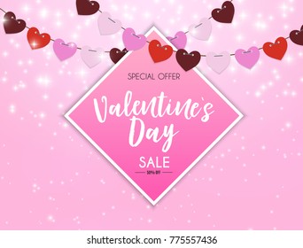 Valentine's Day Love and Feelings Sale Background Design. Vector illustration EPS10
