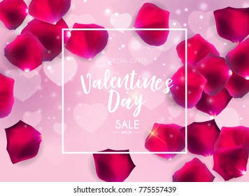 Valentine's Day Love and Feelings Sale Background Design. Vector illustration EPS10