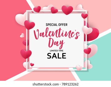 Valentine's Day Love and Feelings Sale Background Design. Vector illustration EPS10
