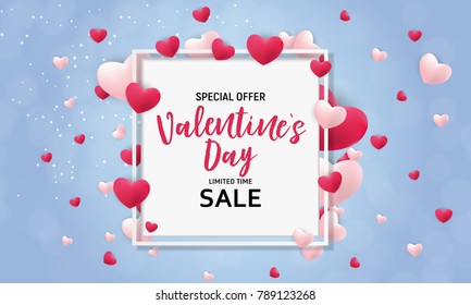 Valentine's Day Love and Feelings Sale Background Design. Vector illustration EPS10