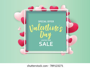 Valentine's Day Love and Feelings Sale Background Design. Vector illustration EPS10