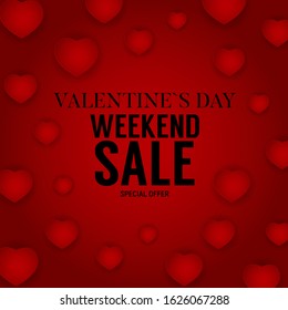 Valentine's Day Love and Feelings Weekend Sale Background Design. Vector illustration EPS10