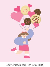 Valentine's Day Love Gift Chocolate Heart Couple Pink Holiday