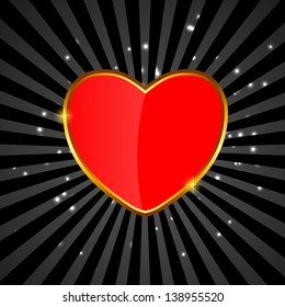 Valentines day love  heart backgroung, vector illustration