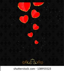 Valentines day love  heart backgroung, vector illustration