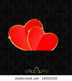 Valentines day love  heart backgroung, vector illustration