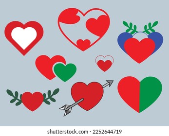 Valentine's Day love heart design with free vector