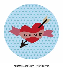 Valentine's Day love heart flat icon elements background,eps10