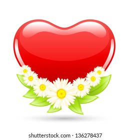 Valentines Day Love heart with flowers