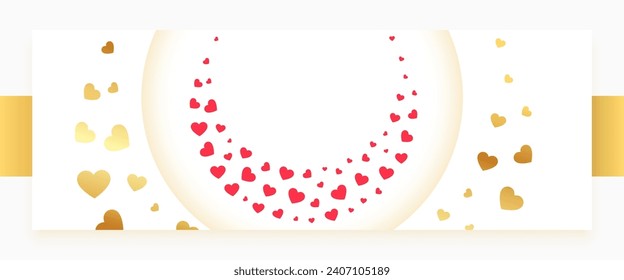 valentines day love heart theme banner in papercut style vector