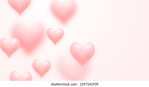 Valentine's Day love hearts background. Vector illustration.