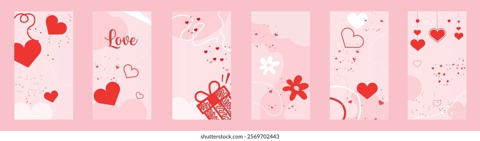 Valentines Day Love Hearts Gift Pink Abstract Designs